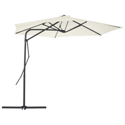 parasol 300 cm stålstang sandfarvet