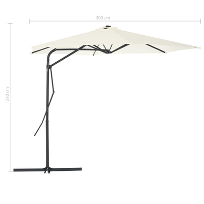 parasol 300 cm stålstang sandfarvet