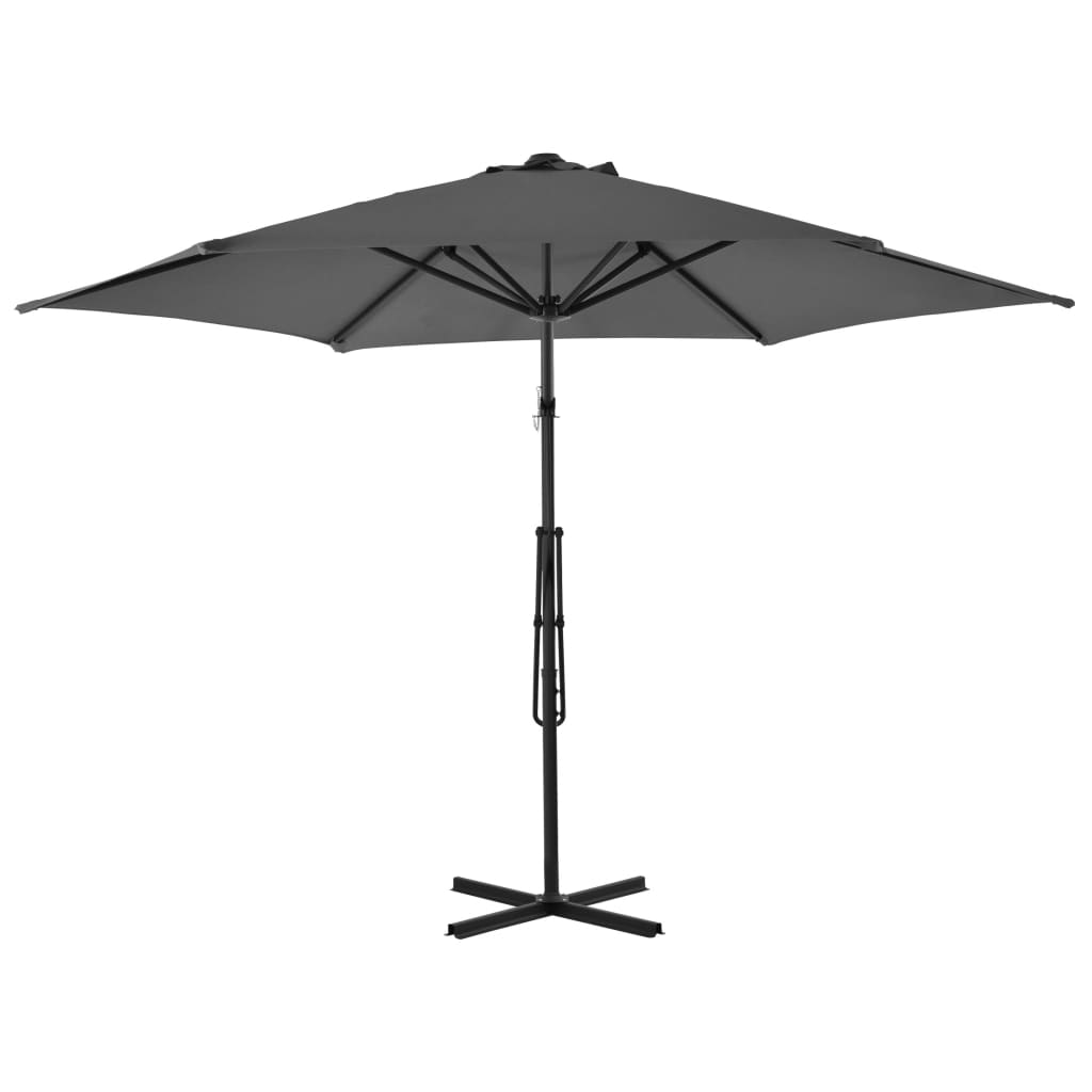 parasol 300 cm stålstang antracitgrå