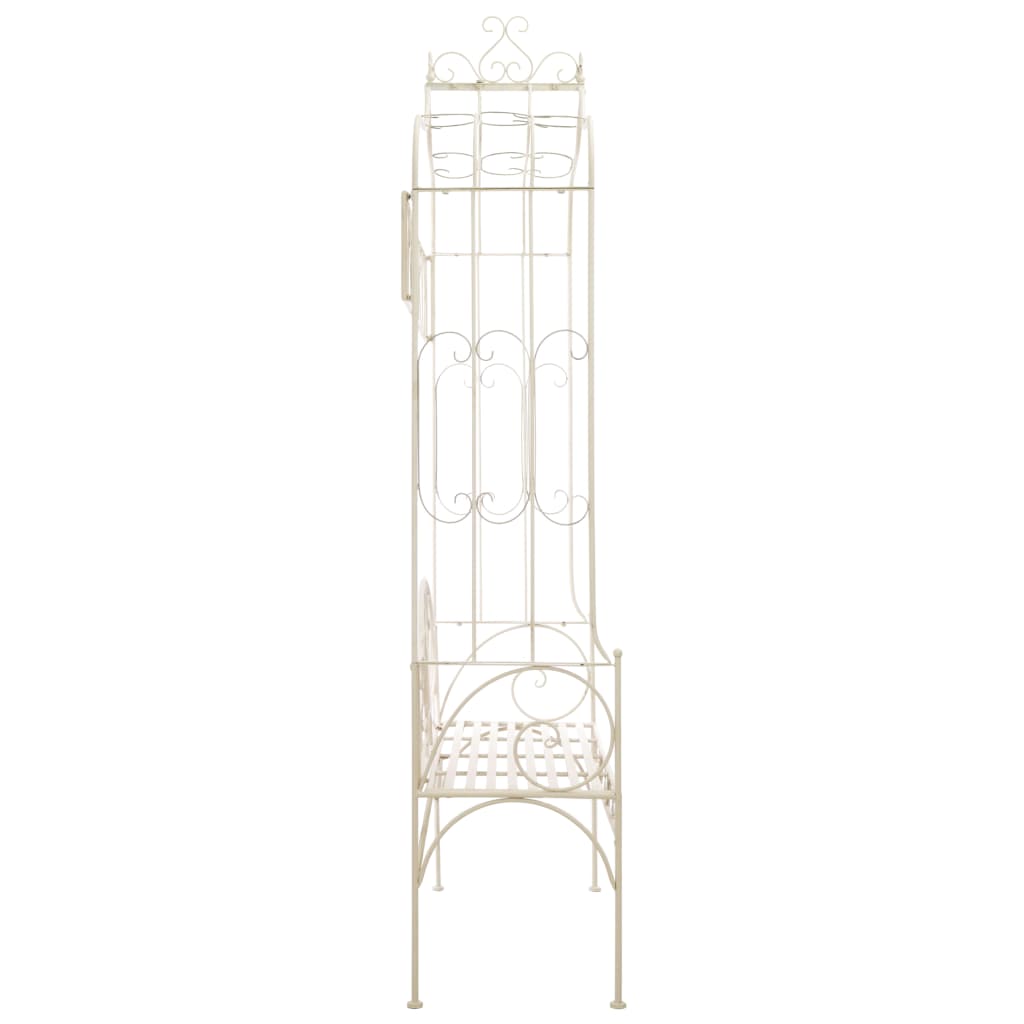 havebænk 122 cm jern antikhvid