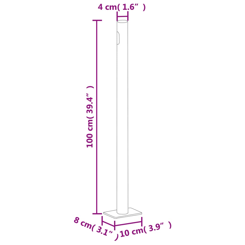 sammenrullelig sidemarkise 160 x 500 cm sort