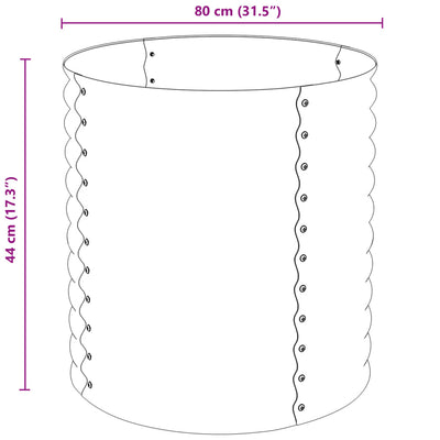 forhøjet plantekasse 80x80x81 cm galvaniseret stål grå