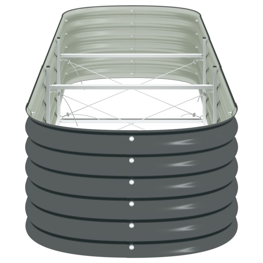forhøjet plantekasse 320x80x44 cm galvaniseret stål grå