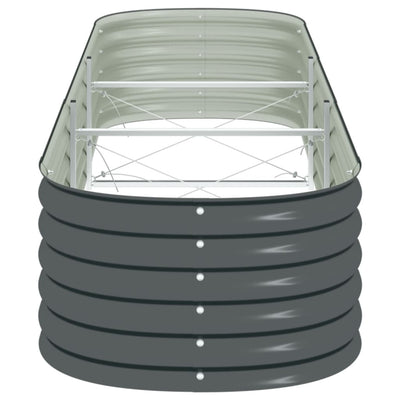 forhøjet plantekasse 320x80x44 cm galvaniseret stål grå