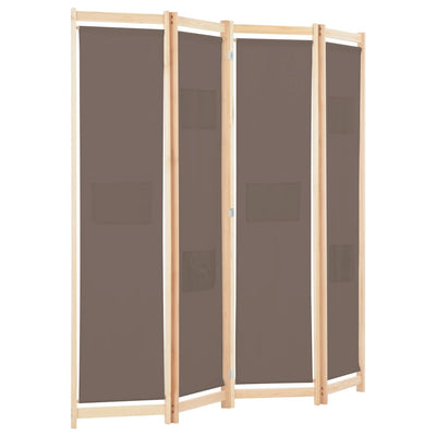 4-panels rumdeler 160 x 170 x 4 cm stof brun