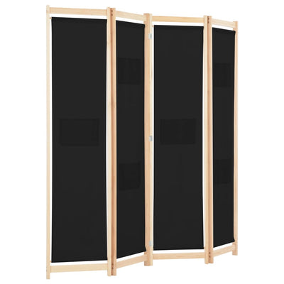 4-panels rumdeler 160 x 170 x 4 cm stof sort