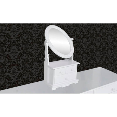 toiletbord med ovalt vippespejl MDF