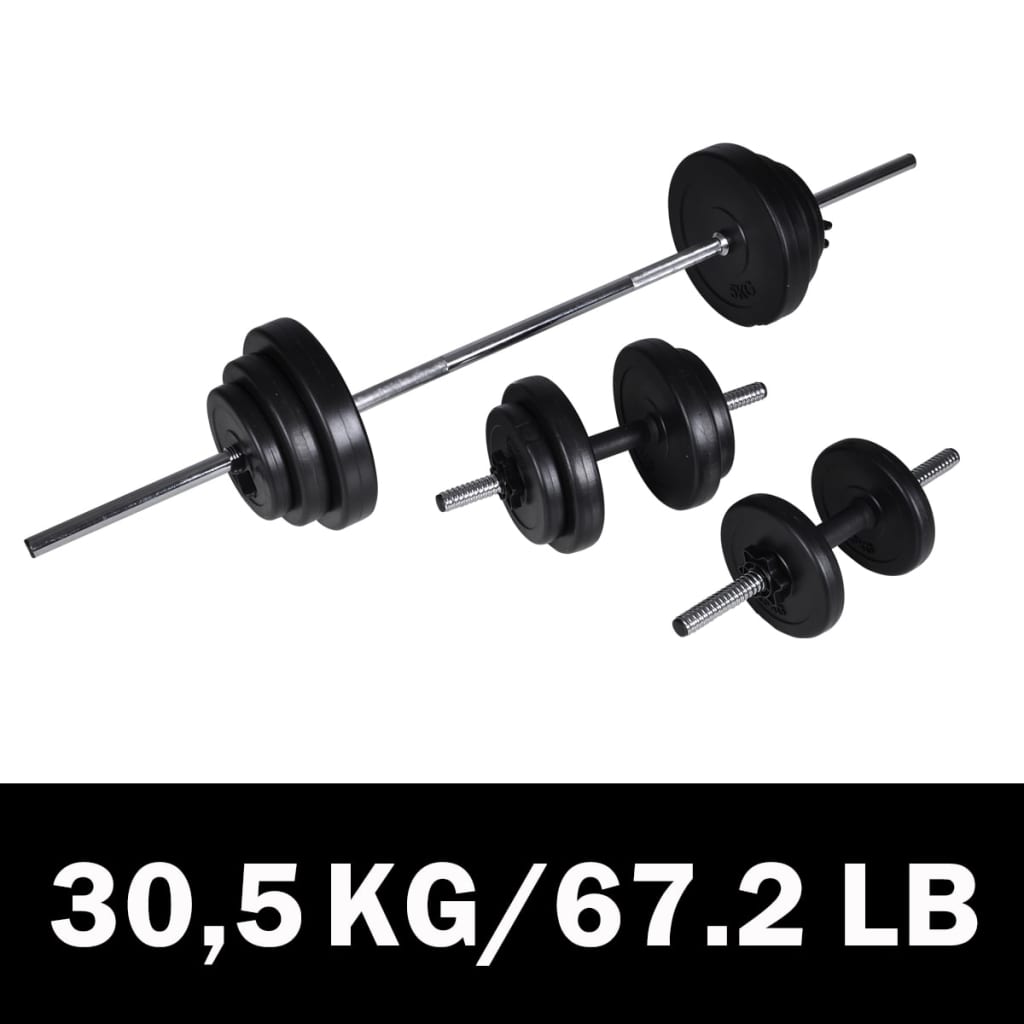 Vægtstang + 2 håndvægte 30,5 kg