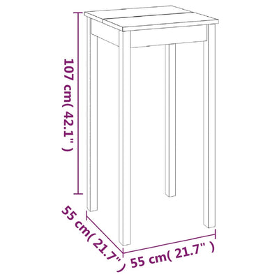 barbord MDF sort 55x55x107 cm