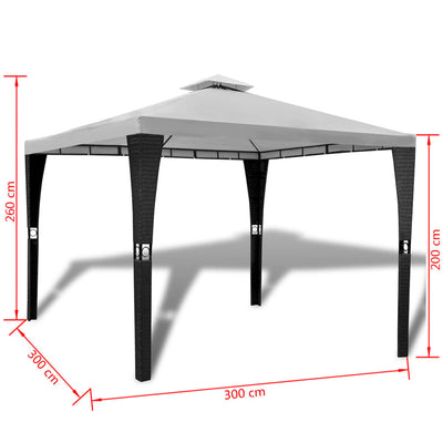 pavillon med tag 3 x 3 m cremefarvet