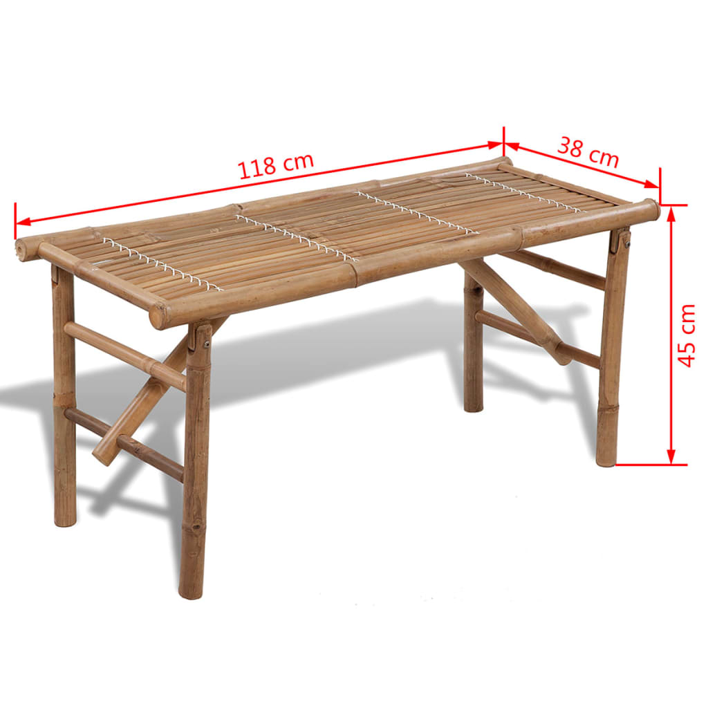 foldbar havebænk 118 cm bambus