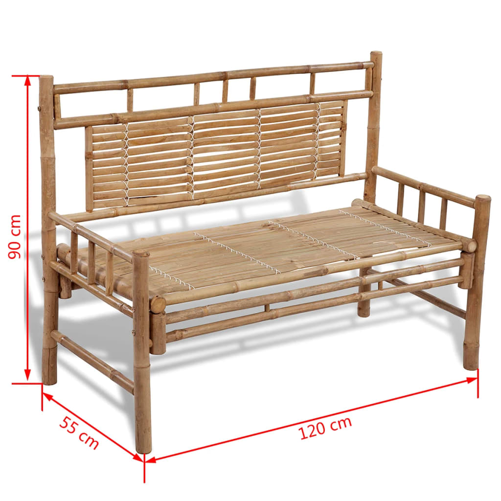 havebænk 120 cm bambus