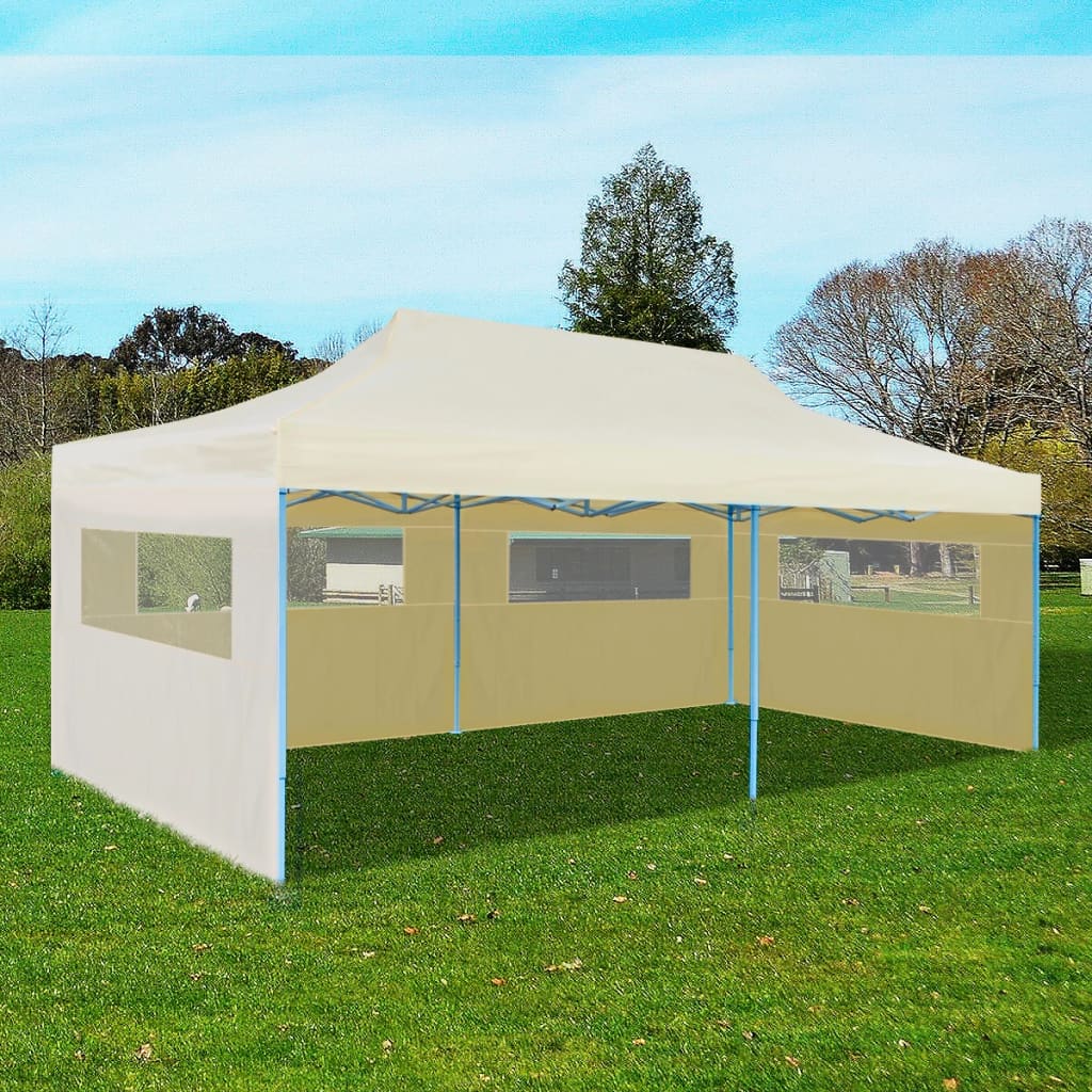 foldbart pop up-festtelt 3 x 6 m cremefarvet