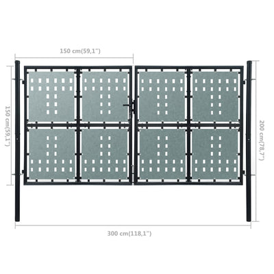 hegnslåge enkeltdørs 300x200 cm sort