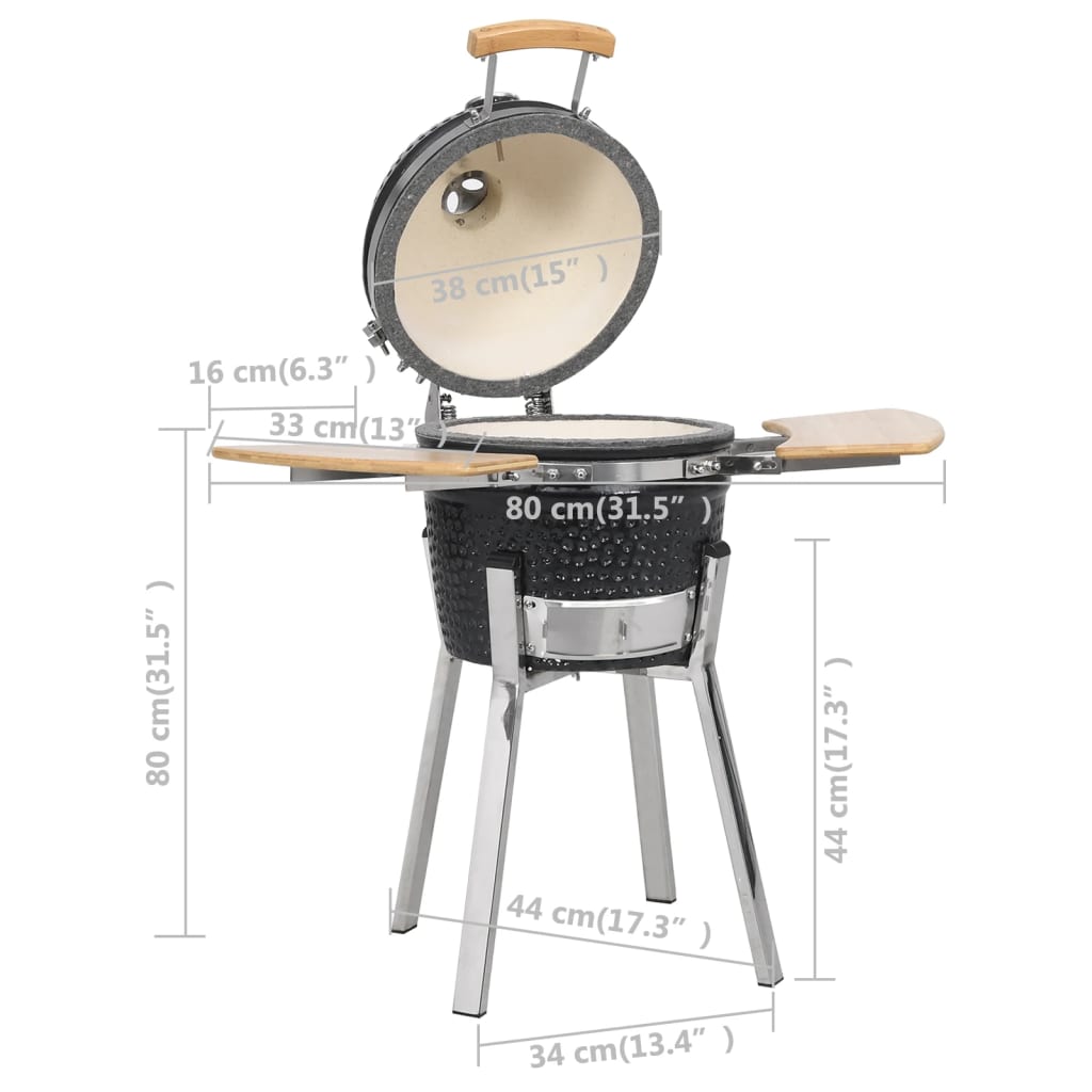 Kamado barbecue grill røgeovn keramisk 81 cm