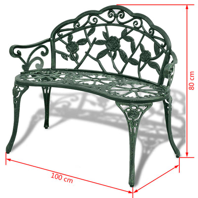 havebænk 100 cm støbt aluminium grøn