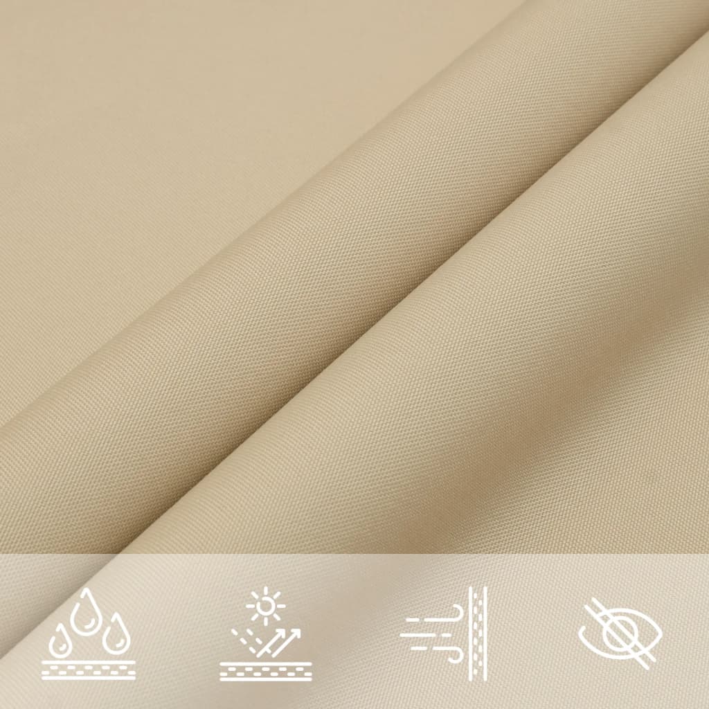 solsejl Oxfordstof trekantet 3,6 x 3,6 x 3,6 m beige