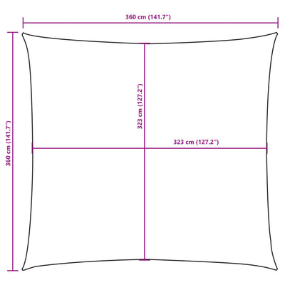 42302 vidaXL Sunshade Sail Oxford Fabric Square 3,6x3,6 m Anthracite