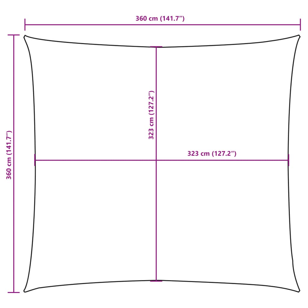 solsejl Oxford-stof firkantet 3,6 x 3,6 m terracotta