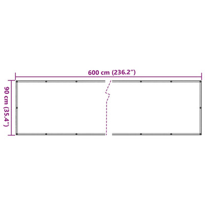 balkonafskærmning HDPE 90x600 cm antracitgrå