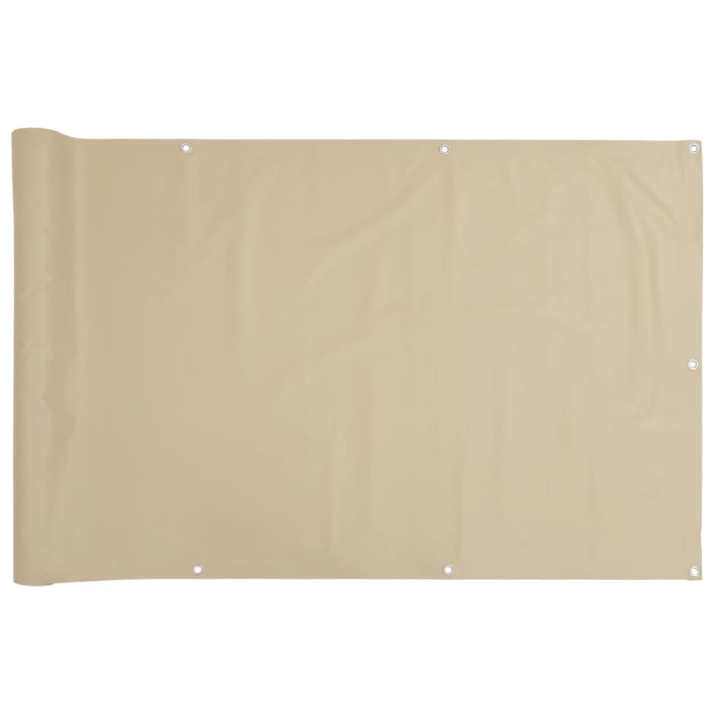 balkonafskærmning Oxford-stof 90x600 cm beige