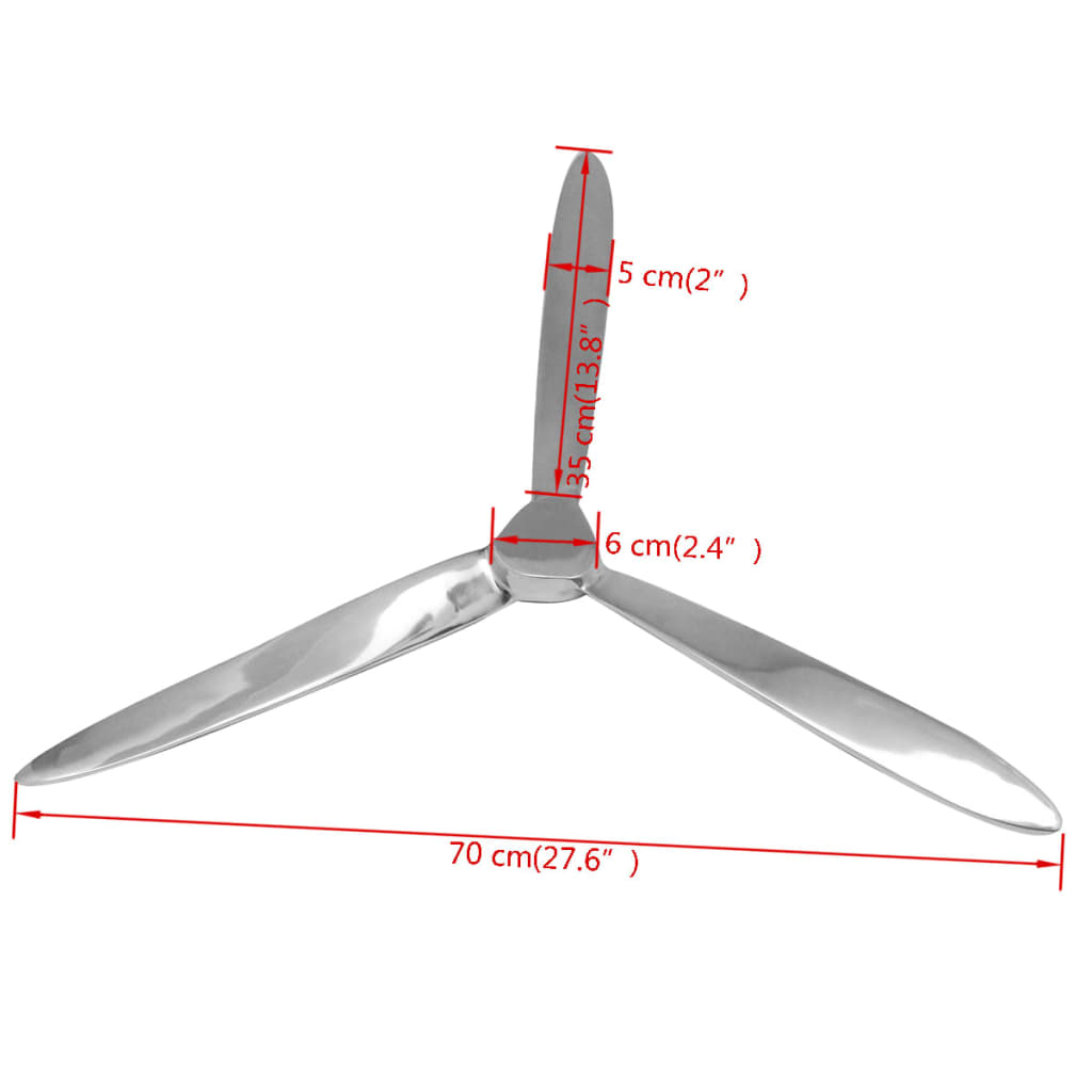 vægmonteret propel aluminium sølv 70 cm