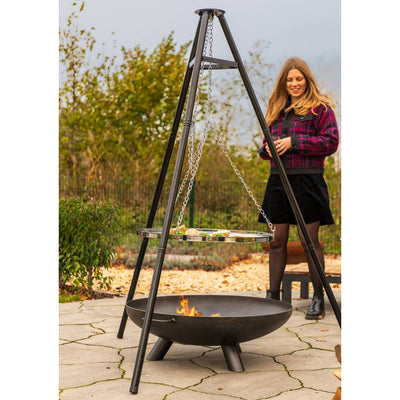 BBGRILL grill med trefod sort 172 cm BBQ TRIPOD