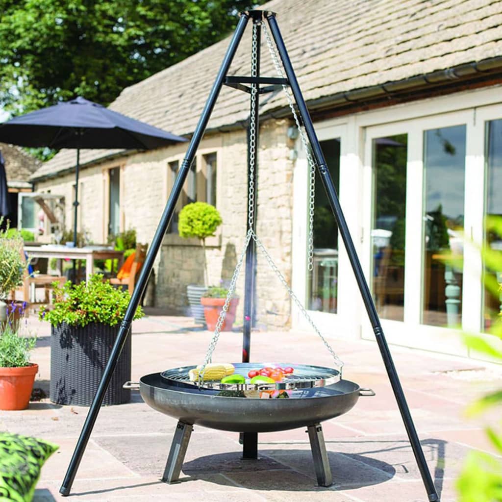 BBGRILL grill med trefod sort 172 cm BBQ TRIPOD