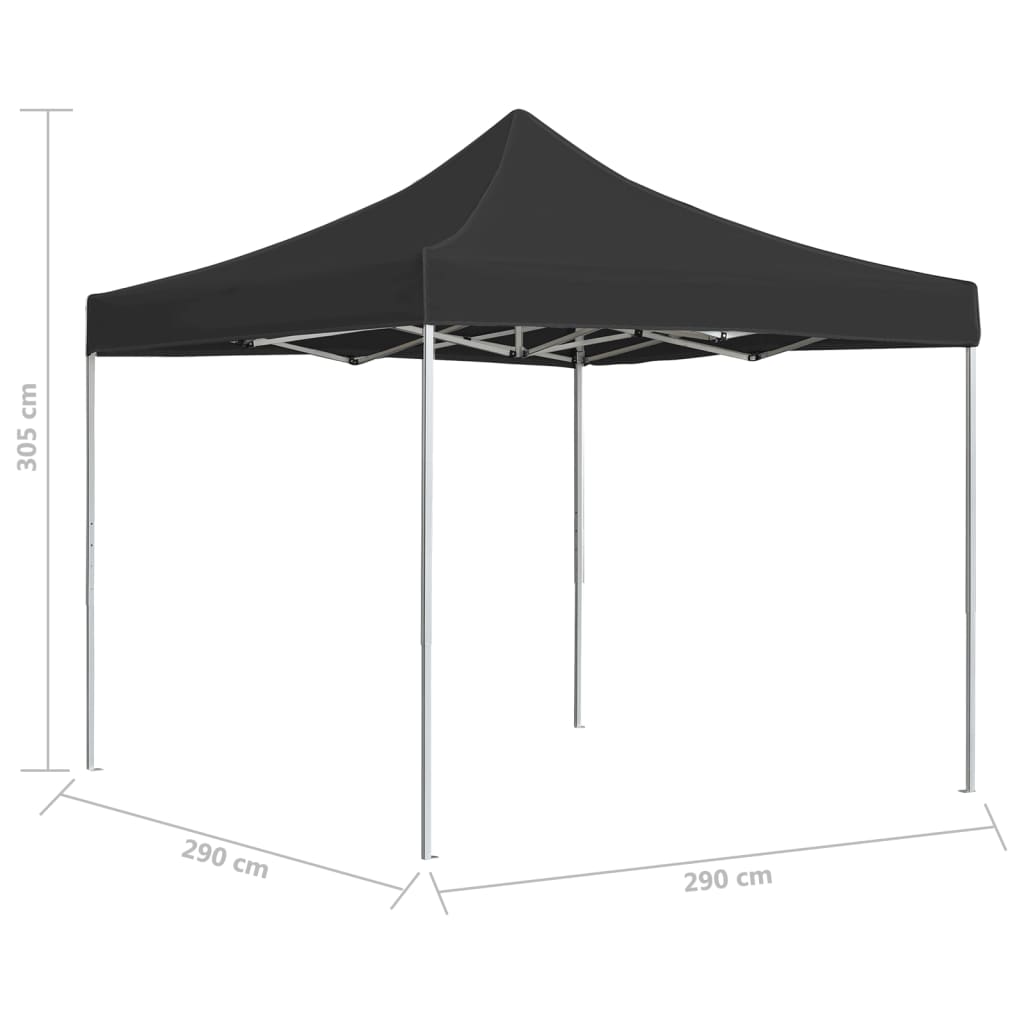 foldbart festtelt aluminium 3 x 3 m antracitgrå