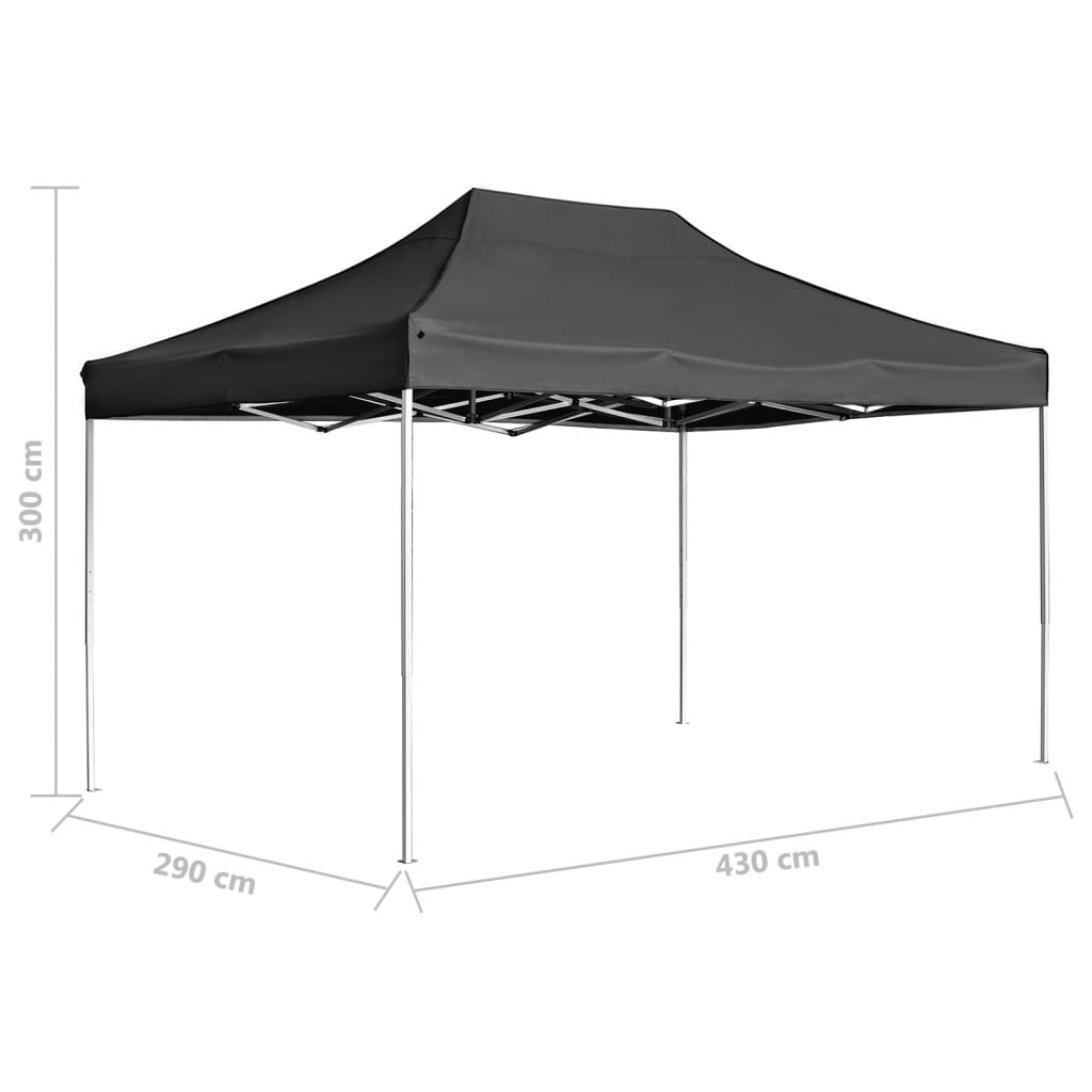 foldbart festtelt aluminium 4,5 x 3 m antracitgrå