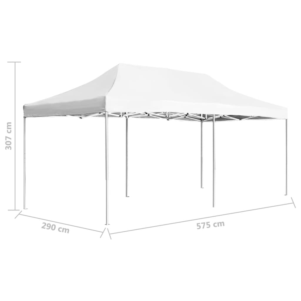 foldbart festtelt aluminium 6 x 3 m hvid