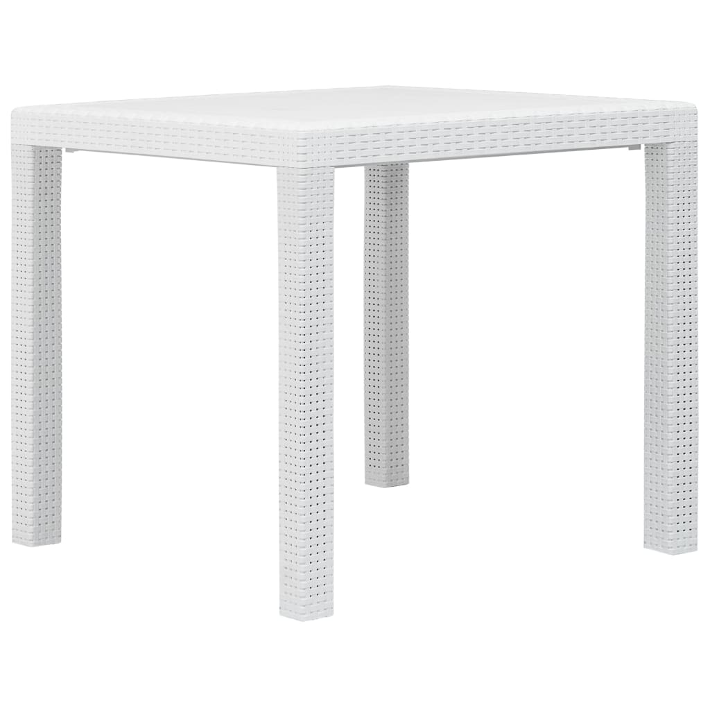 havebord 79 x 79 x 72 cm plastik rattanlook hvid