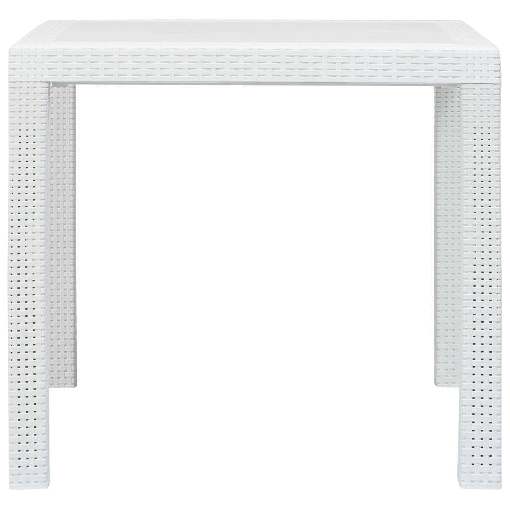 havebord 79 x 79 x 72 cm plastik rattanlook hvid