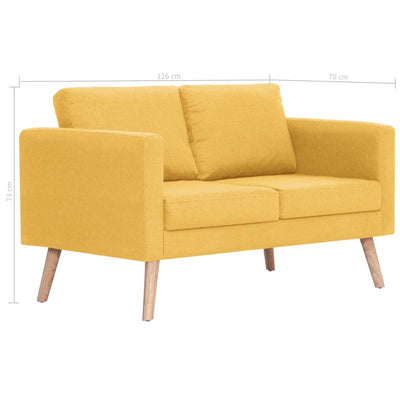 2-personers sofa i stof gul