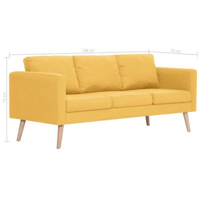 3-personers sofa i stof gul