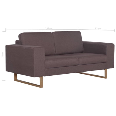 2-personers sofa i stof gråbrun