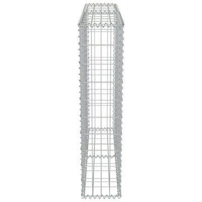 gabionvæg med dæksler galvaniseret stål 100 x 20 x 100 cm