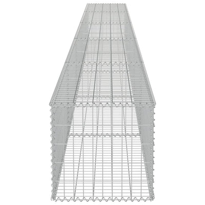 gabionvæg med dæksler galvaniseret stål 600 x 50 x 50 cm