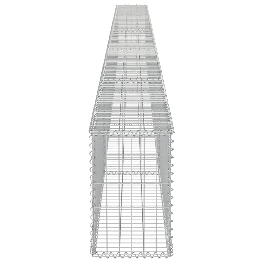 gabionvæg med dæksler galvaniseret stål 600 x 30 x 50 cm