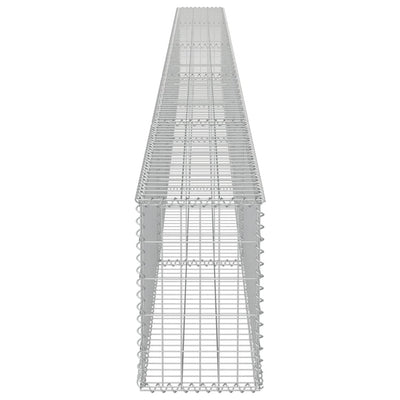 gabionvæg med dæksler galvaniseret stål 600 x 30 x 50 cm