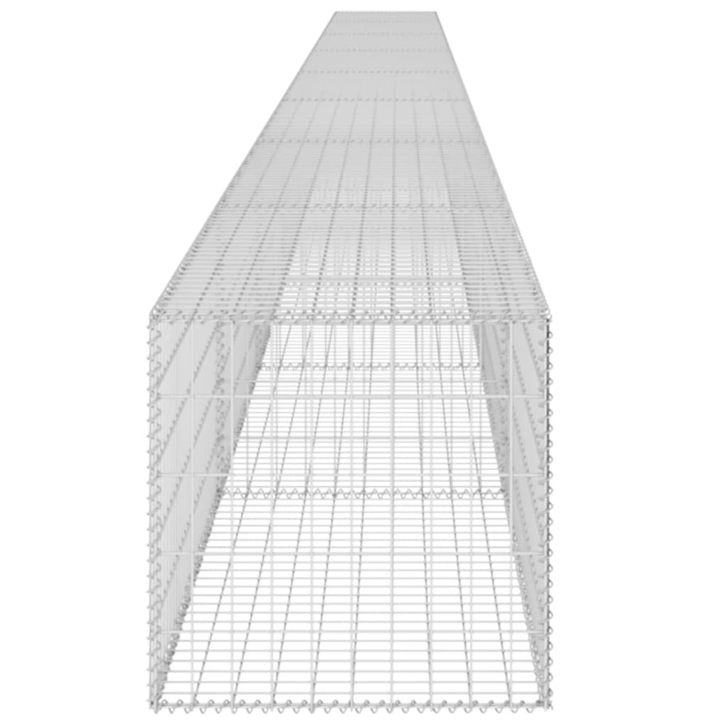 gabionvæg med dæksler galvaniseret stål 900 x 50 x 50 cm