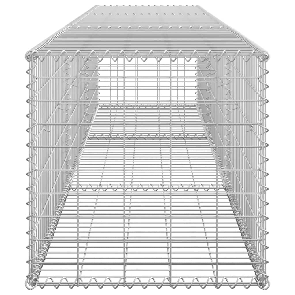 gabionvæg med dæksler galvaniseret stål 300 x 50 x 50 cm