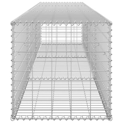 gabionvæg med dæksler galvaniseret stål 300 x 50 x 50 cm