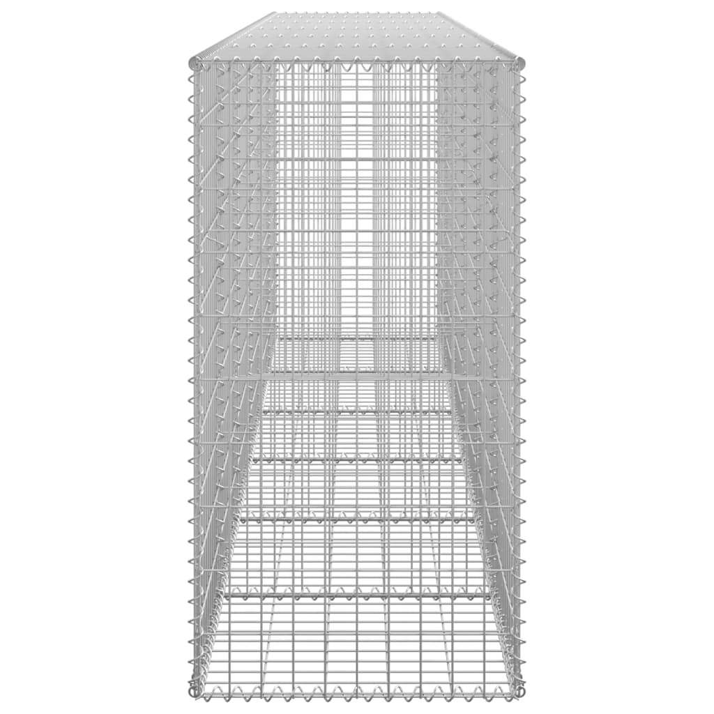 gabionvæg med dæksler galvaniseret stål 300 x 50 x 100 cm