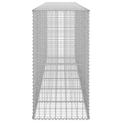 gabionvæg med dæksler galvaniseret stål 300 x 50 x 100 cm