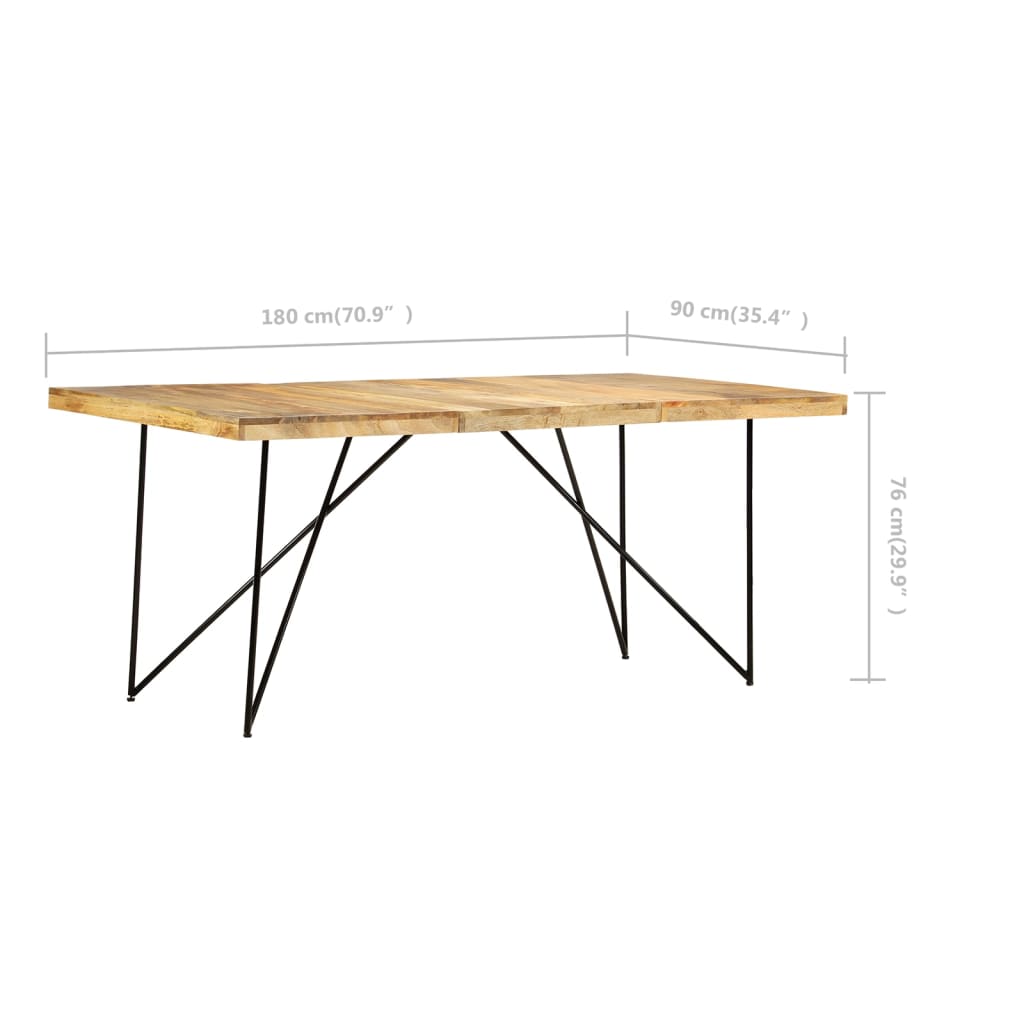 spisebord 180x90x76 cm massivt mangotræ