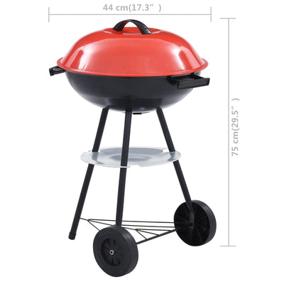 kulgrill med hjul str. XXL transportabel 44 cm