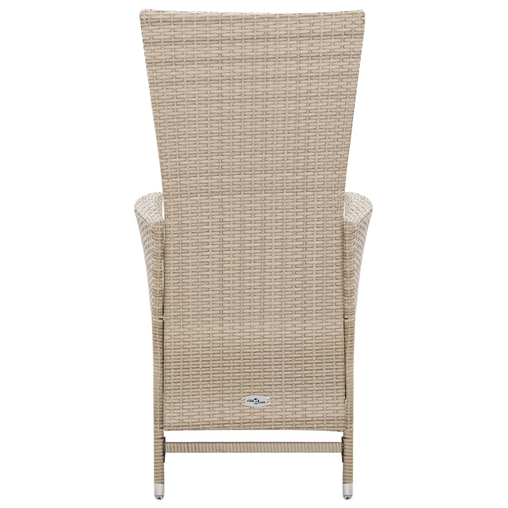 udendørs spisebordssæt 7 dele med hynder polyrattan beige