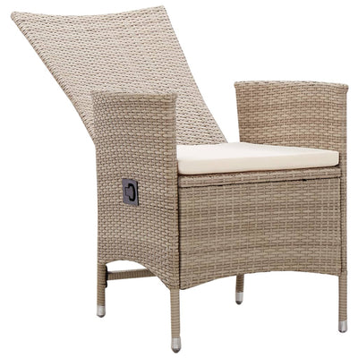 udendørsstole 2 stk. med hynder polyrattan beige