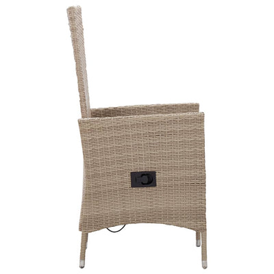 udendørsstole 2 stk. med hynder polyrattan beige